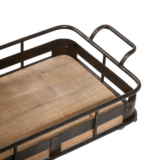 Brown Metal Industrial Tray Set